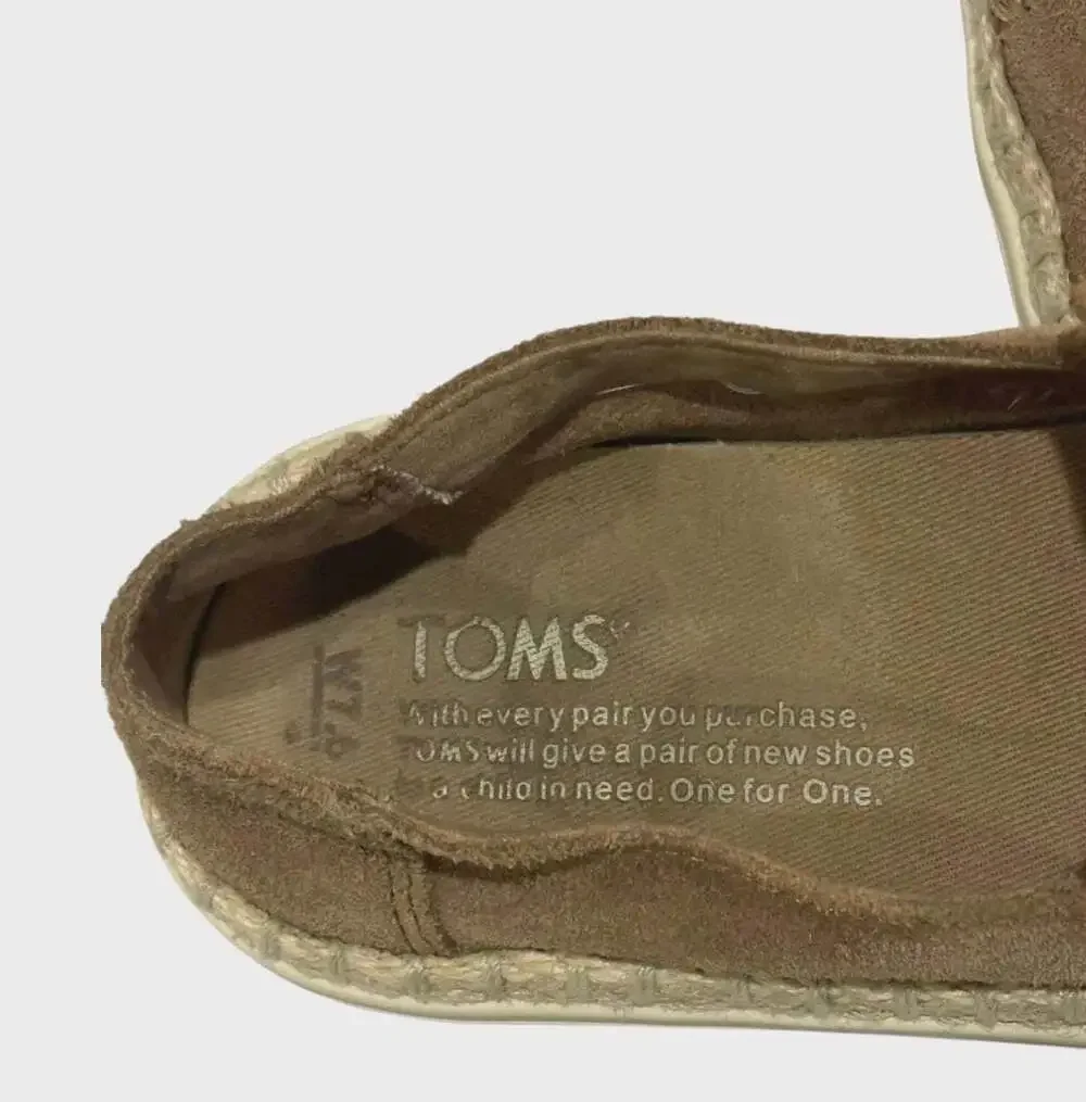 TOMS Women's Brown Suede Slip-On Espadrille Sneakers Size 7.5
